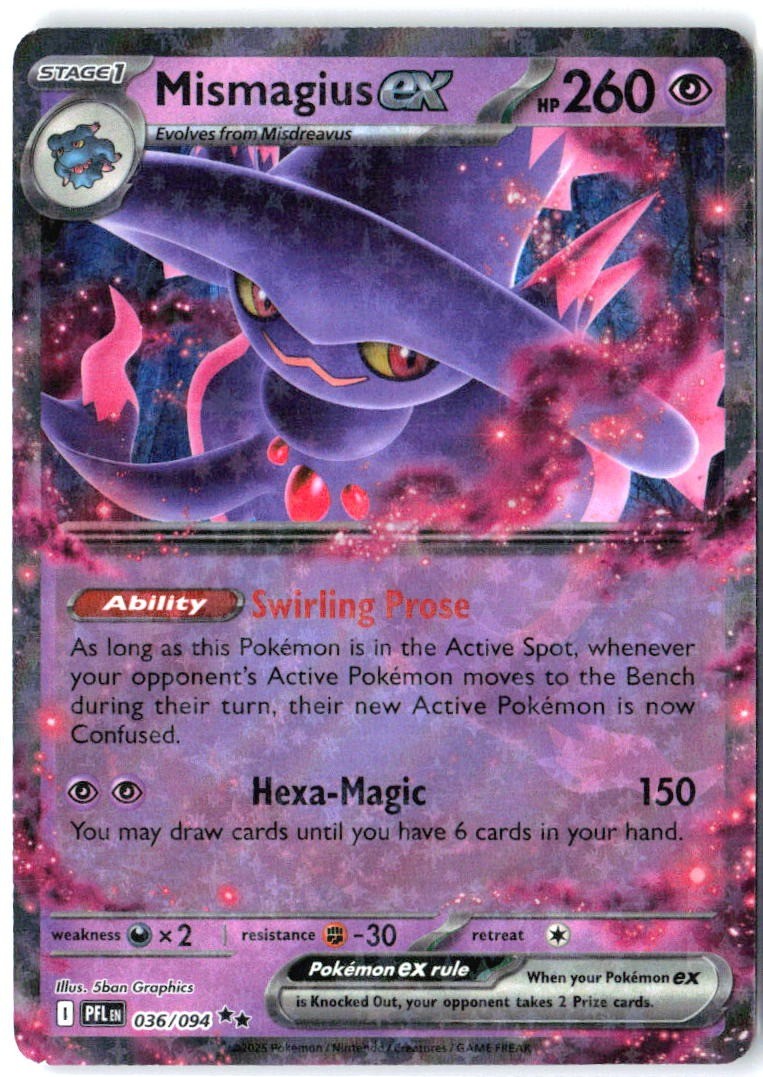 Mismagius ex 036/094 Double Rare Phantasmal Flames Pokemon Holo Near Mint0