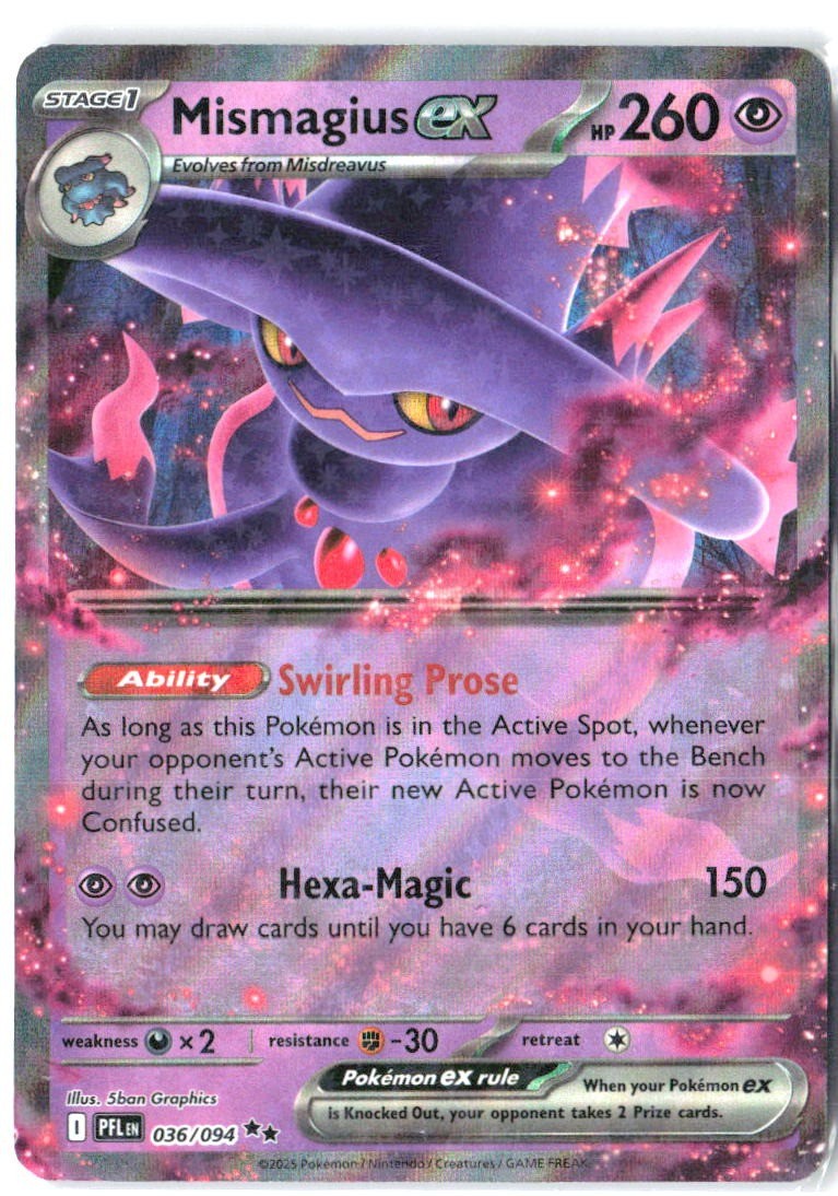 Mismagius ex 036/094 Double Rare Phantasmal Flames Pokemon Holo Near Mint0