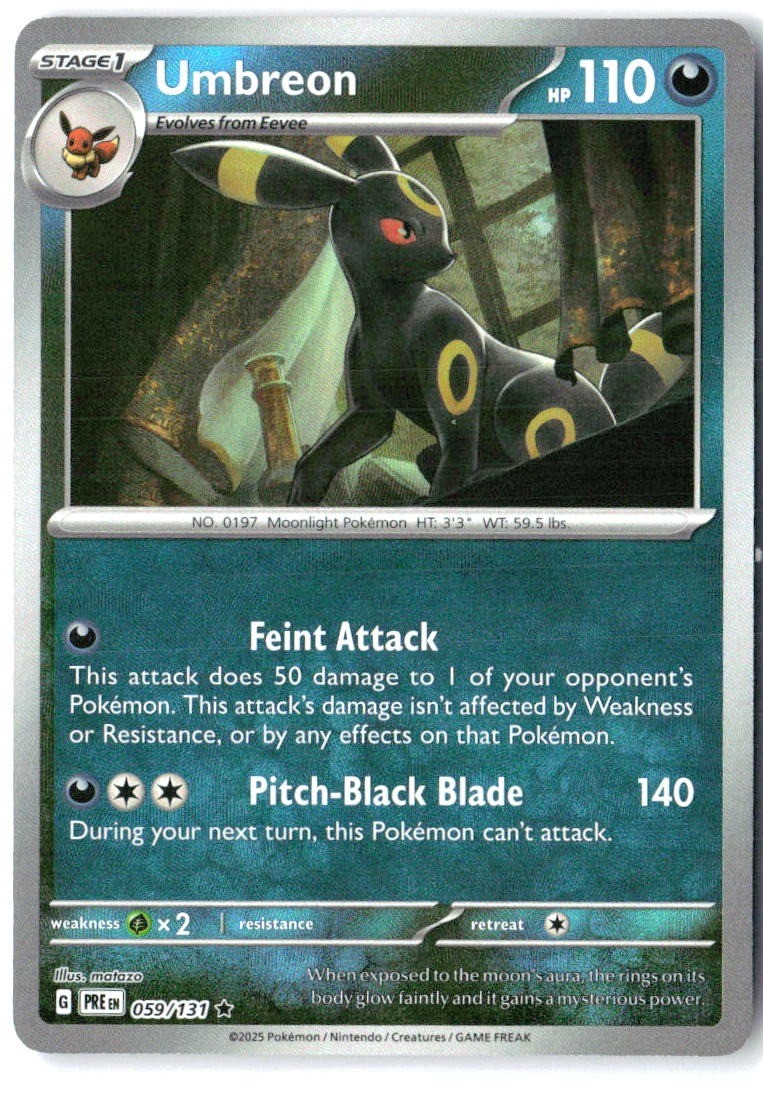 Umbreon (Poke Ball Pattern) 059/131 Holo Rare Prismatic Evolutions Pokemon NM0