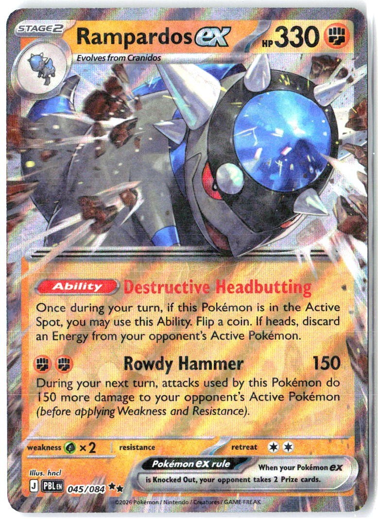 Rampardos ex 045/084 Double Rare Pitch Black Pokemon Holo Near Mint0