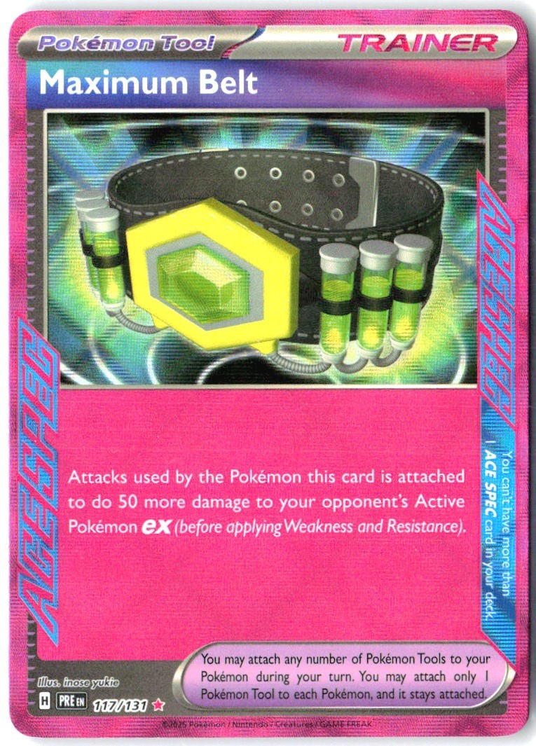 Maximum Belt 117/131 Holo ACE SPEC Rare Prismatic Evolutions Pokemon Near Mint0