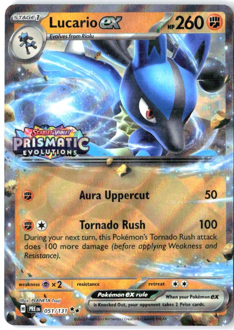 Lucario ex 051/131 Holo Double Rare Prismatic Evolutions Pokemon Near Mint0