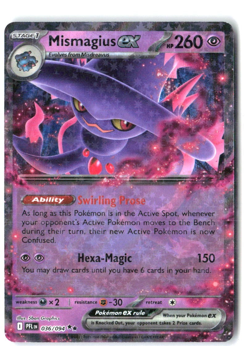 Mismagius ex 036/094 Double Rare Phantasmal Flames Pokemon Holo Near Mint0
