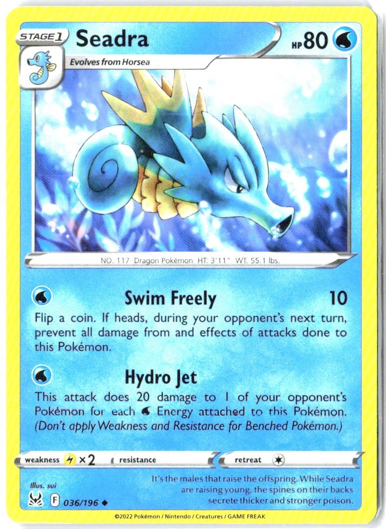 Seadra 036/196 Uncommon Lost Origin Pokemon Near Mint0