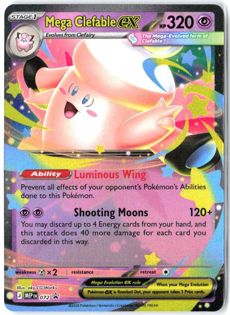 Mega Clefable ex 072 Holo Promo ME: Mega Evolution Promo Pokemon Near Mint0