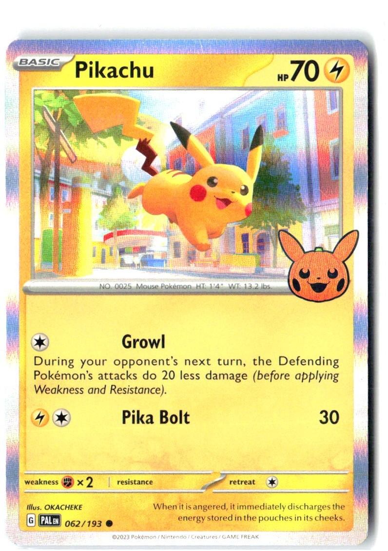 Pikachu 062/193 Holo Common Trick or Trade BOOster 2023 Pokemon Near Mint0