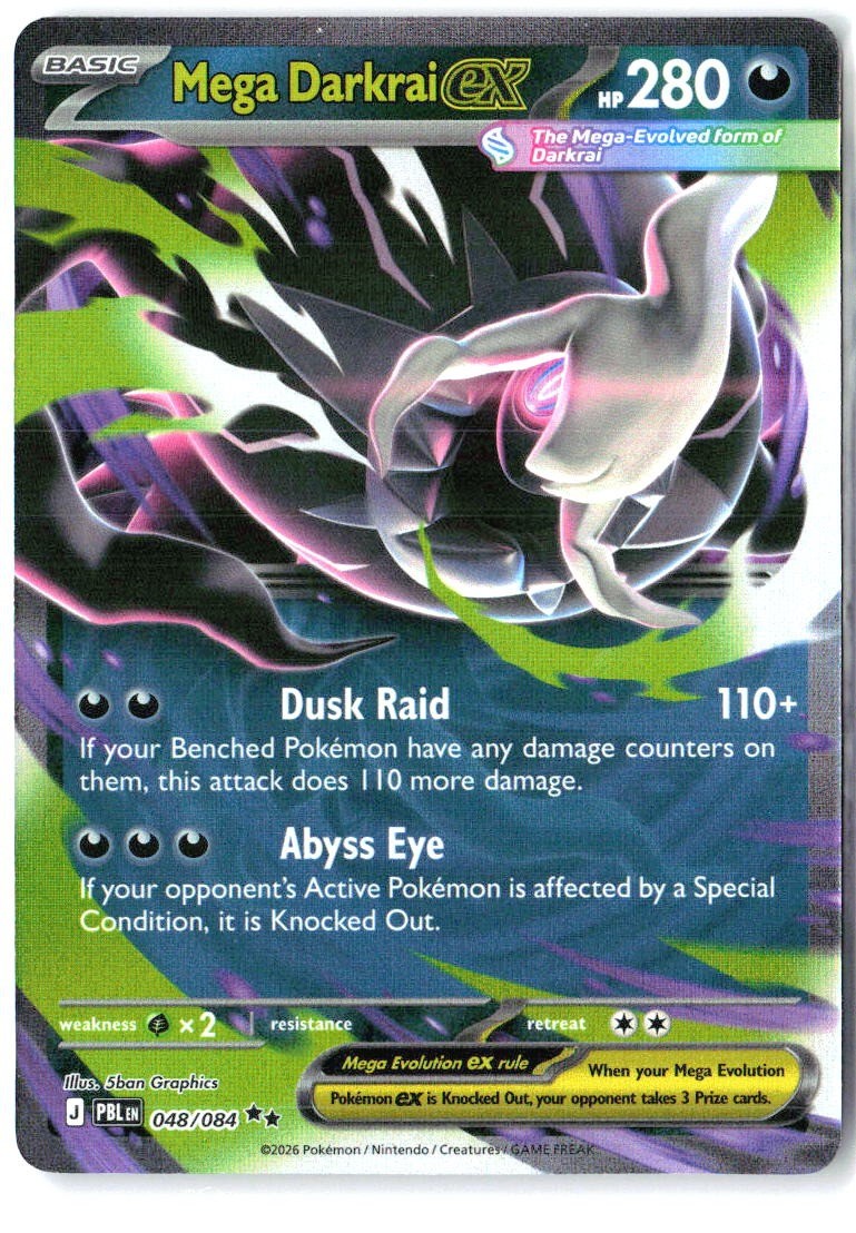 Mega Darkrai ex 048/084 Double Rare Pitch Black Pokemon Holo Near Mint0