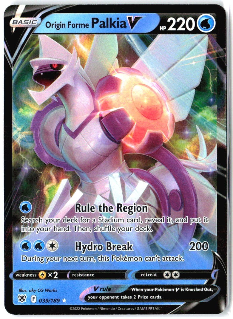 Origin Forme Palkia V 039/189 Holo V Rare Astral Radiance Pokemon Near Mint0