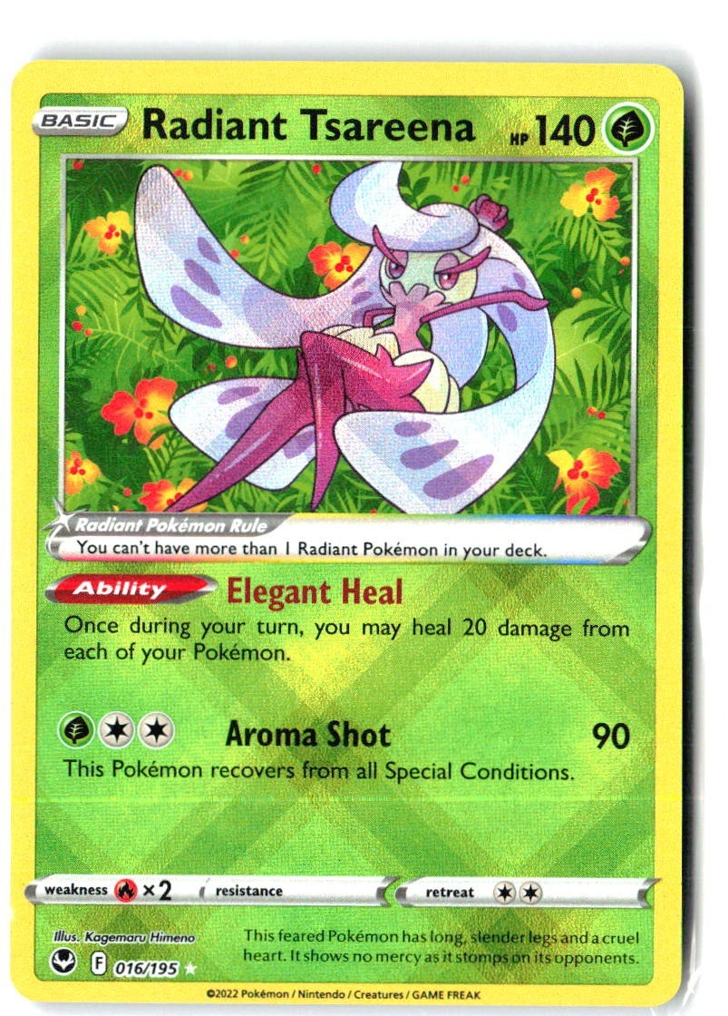 Radiant Tsareena 016/195 Radiant Rare Silver Tempest Pokemon Holo Near Mint0