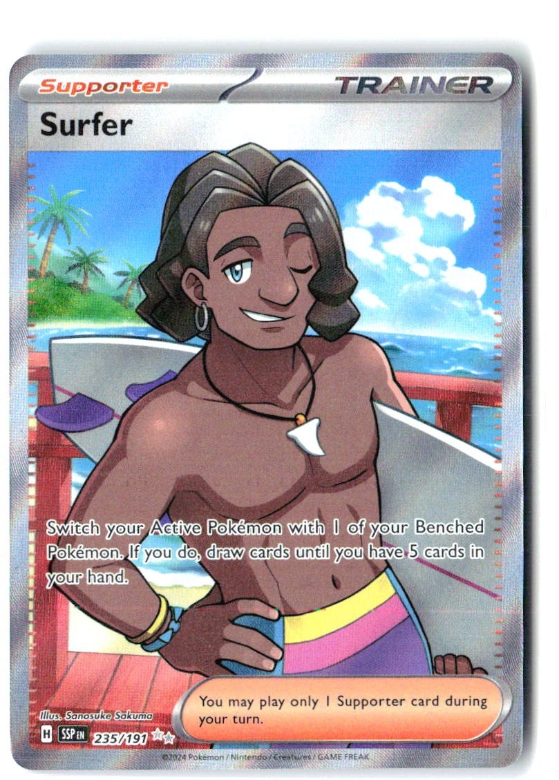 Surfer 235/191 Ultra Rare Surging Sparks Pokemon Holo Near Mint0