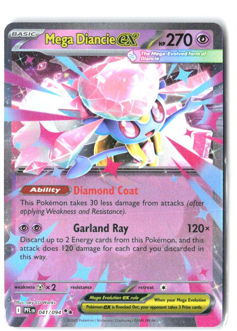 Mega Diancie ex 041/094 Double Rare Phantasmal Flames Pokemon Holo Near Mint0