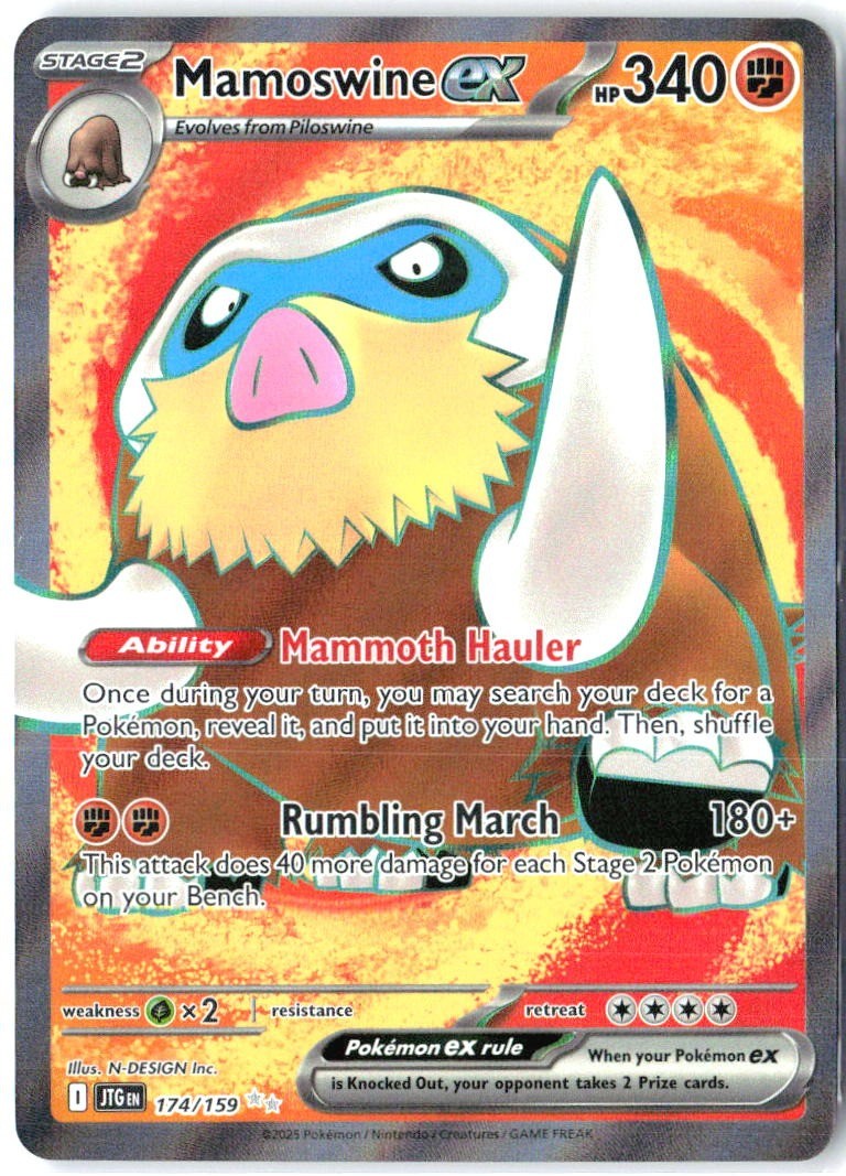 Mamoswine ex 174/159 Ultra Rare Journey Together Pokemon Holo Near Mint0