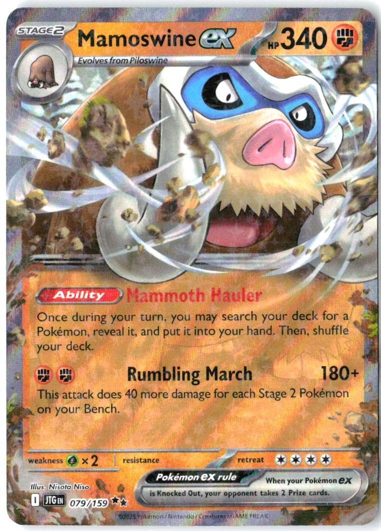 Mamoswine ex 079/159 Double Rare Journey Together Pokemon Holo Near Mint0