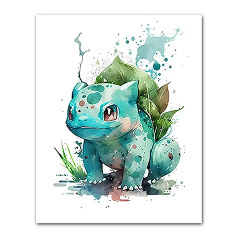 1PC Anime Pokemon Canvas Painting Charmander Squirtle Poster and Print Wall Art Picture Home Decor Kids Gifts