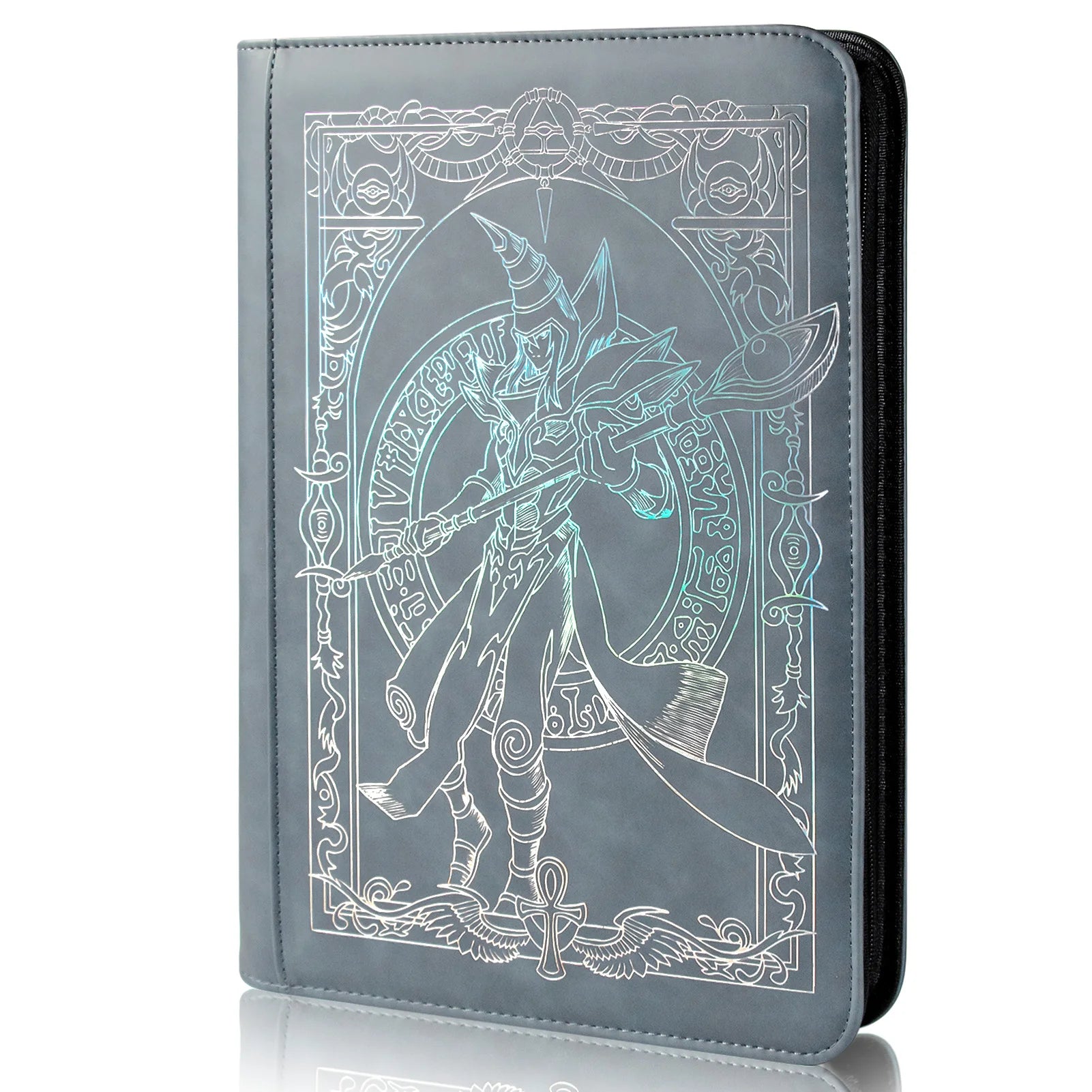 Trading card binder,Ringless Zip laser foiling Binder,540 Double Sided Pocket Collectible Trading Card Albums for yugioh,MTG,