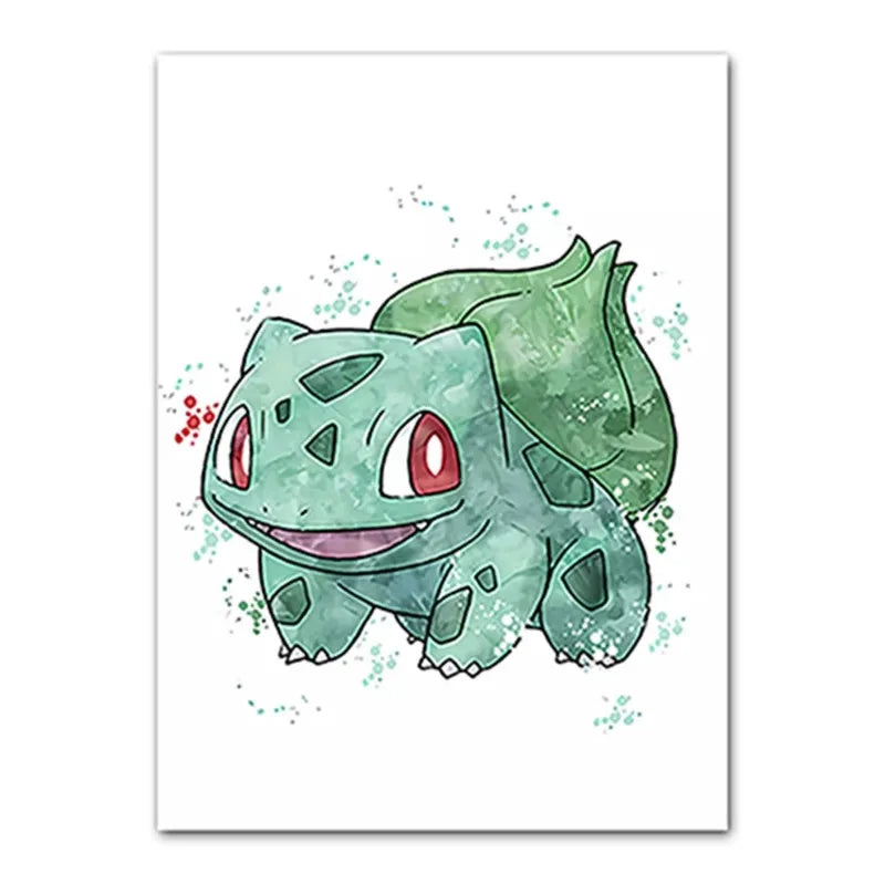 1PC Anime Pokemon Canvas Painting Charmander Squirtle Poster and Print Wall Art Picture Home Decor Kids Gifts