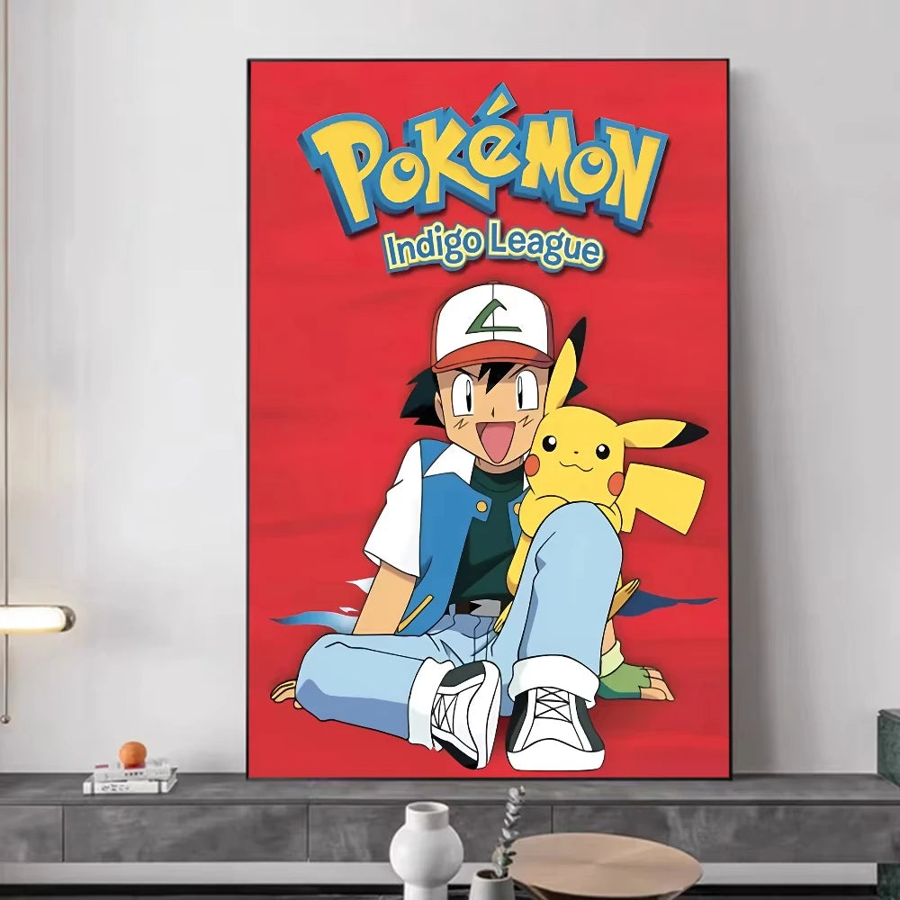 1PC ，P-Pokemon Japanese Anime Whitepaper Poster  Coffee House Bar Aesthetic Art Wall Painting