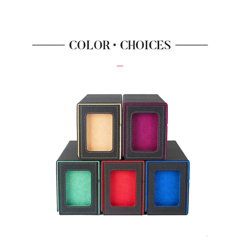 PU Magnetic Game Card Deck Storage Box Double Grid MTG Board Games Commander Card Display Card Box Card Holder Storage Case