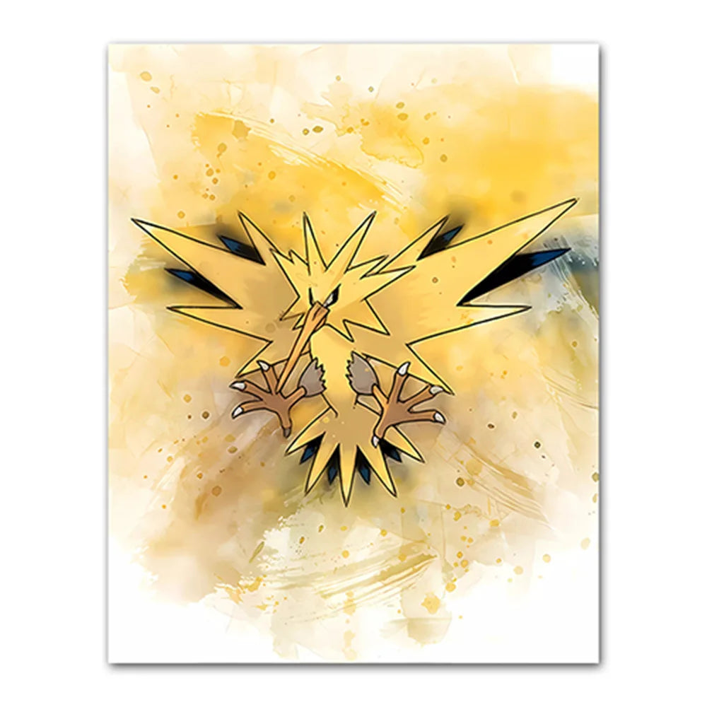 Anime Pokemon Canvas Painting Bulbasaur Charmander Squirtle Poster and Print Watercolor Wall Art Picture Home Decor Kids Gift