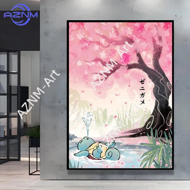 1pc Canvas Artwork Painting Classic Pokemon Poster Pikachu Home Living Room Wall Decoration Picture Children's Room Decoration