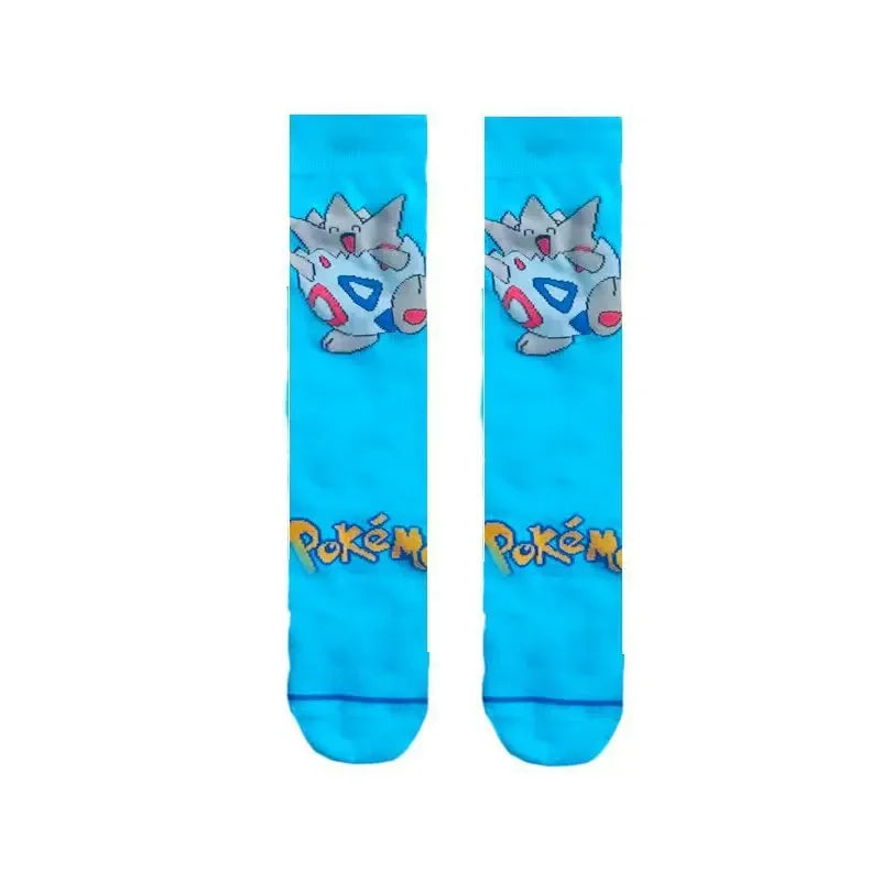 12styles Pokemon Anime Socks Cosplay Cartoon Decoration Kawaii Pikachu Gengar Printed Cotton Sock Breathable Sports Gift for Kid