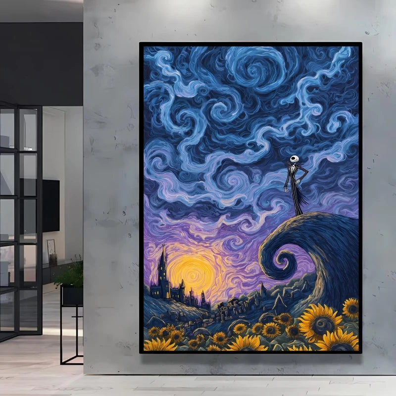Van Gogh Style Pokemon Pikachu Wall Decoration Multiple Characters Are Available Creating A Unique Artistic Space for Your Home