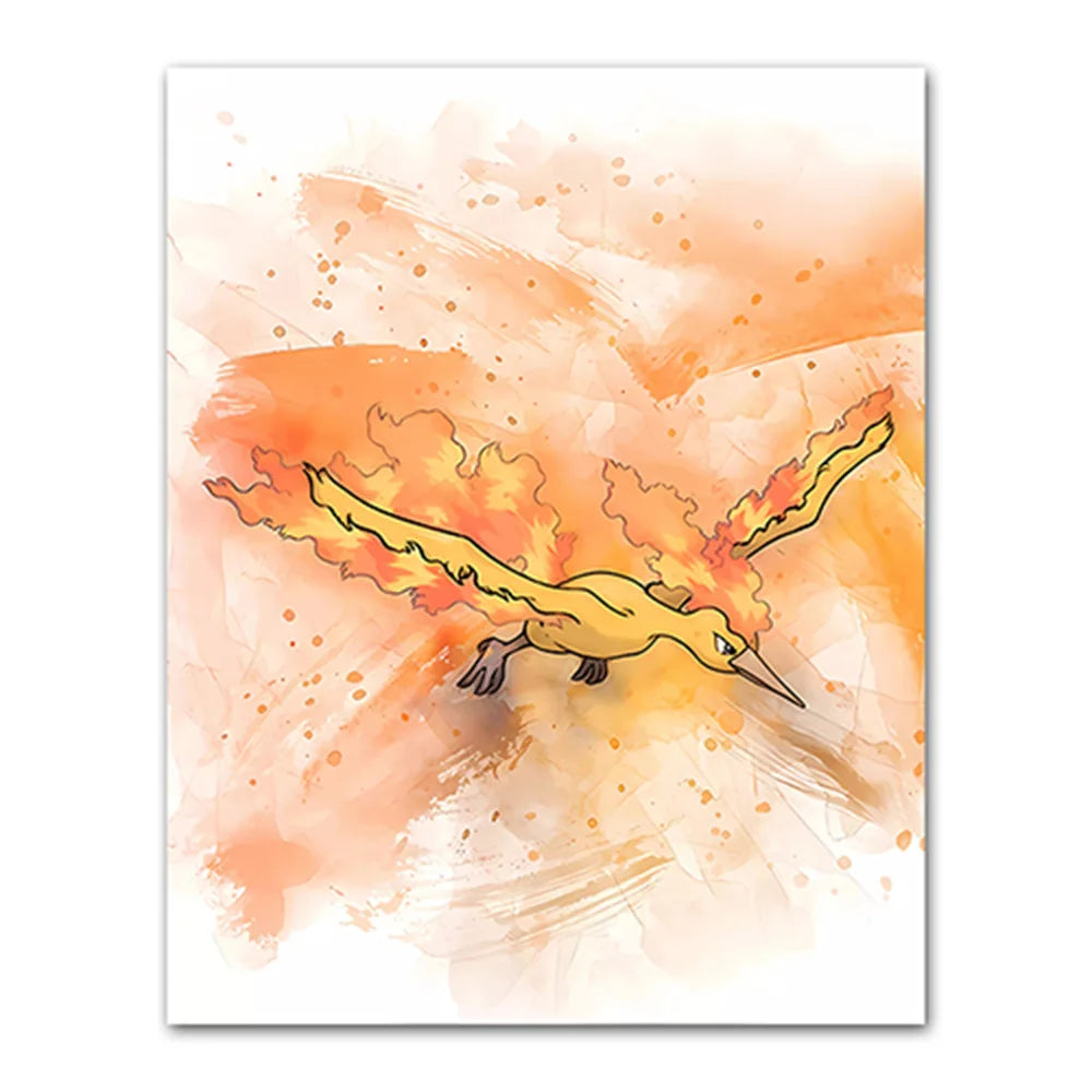 Anime Pokemon Canvas Painting Bulbasaur Charmander Squirtle Poster and Print Watercolor Wall Art Picture Home Decor Kids Gift