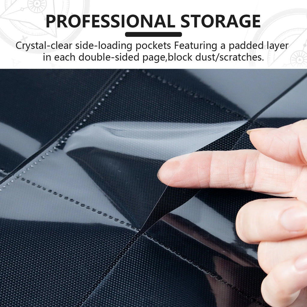 Trading card binder,Ringless Zip laser foiling Binder,540 Double Sided Pocket Collectible Trading Card Albums for yugioh,MTG,