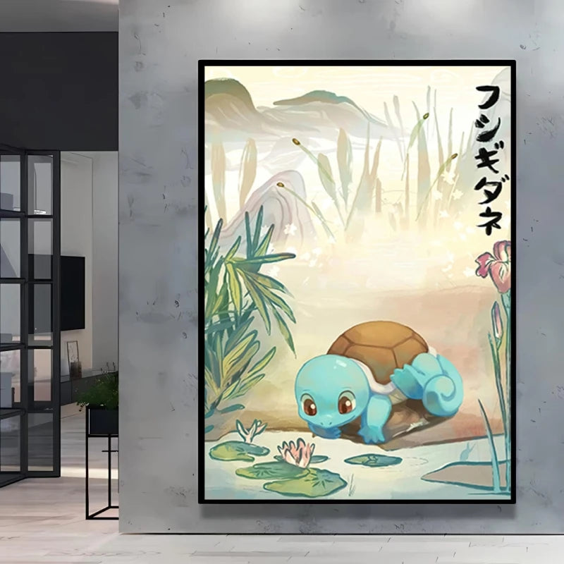1pc Canvas Artwork Painting Classic Pokemon Poster Pikachu Home Living Room Wall Decoration Picture Children's Room Decoration