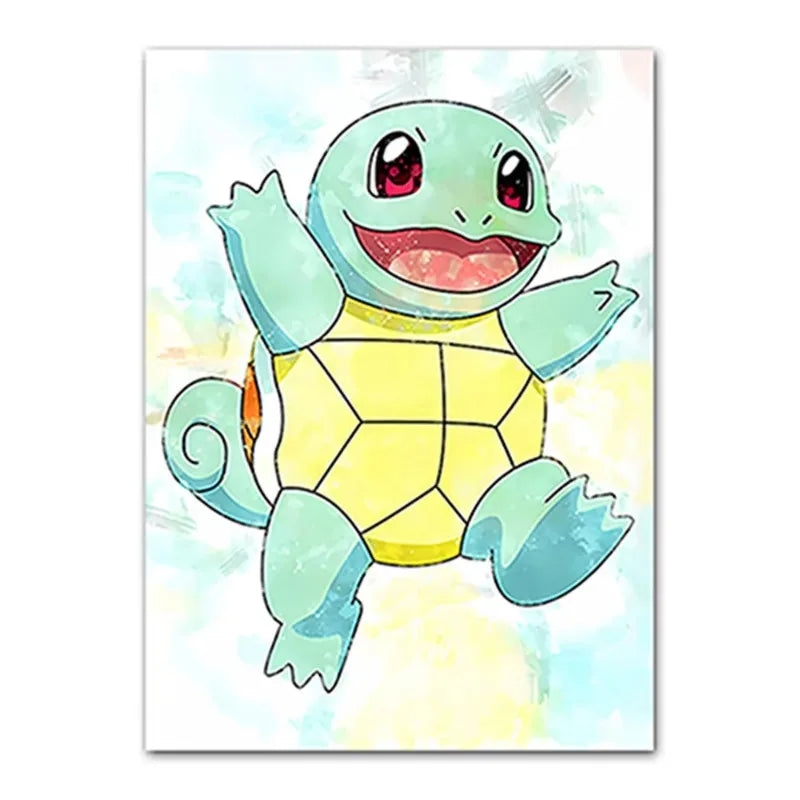 1PC Anime Pokemon Canvas Painting Charmander Squirtle Poster and Print Wall Art Picture Home Decor Kids Gifts