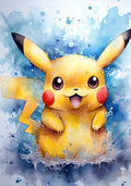 Watercolor Pokemon Canvas Wall Art Pikachu Charmander Squirtle Bulbasaur Charizard Blastoise Anime Poster Kid Nursery Room Decor