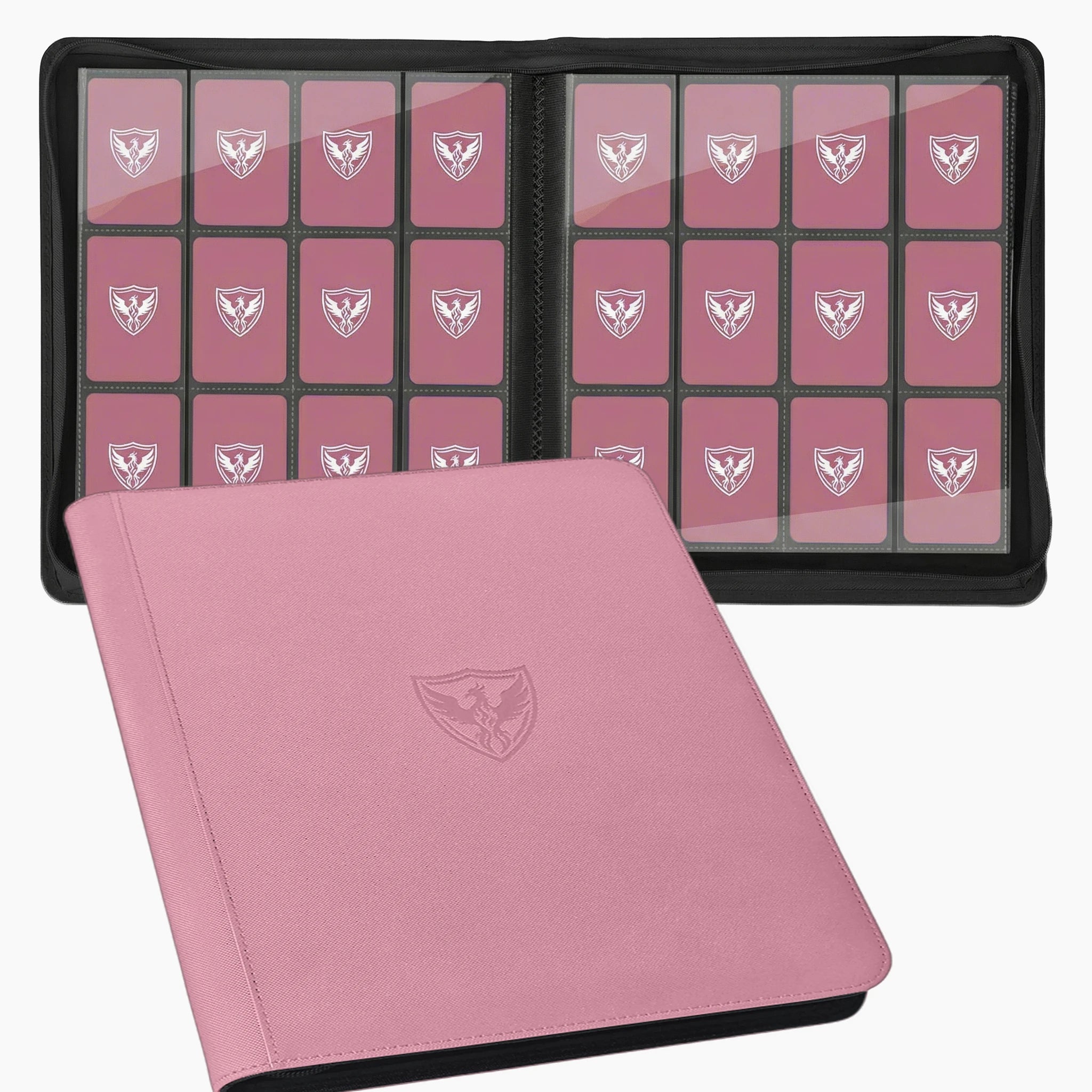 12-Pocket Trading Card Binder, Collectible Card Holder That Can Accommodate 480 Cards, Zippered Premium Card Binder Suitable for Tcg Cards/Game Cards/Sports Cards/Yu-Gi-Oh!, Magic: the Gathering, and Trading Cards