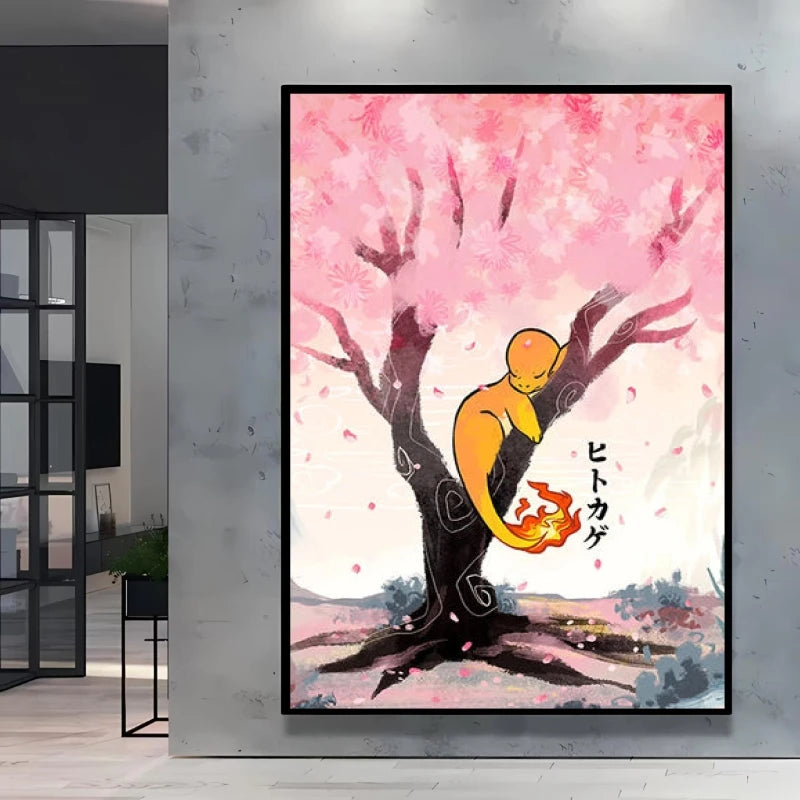 1pc Canvas Artwork Painting Classic Pokemon Poster Pikachu Home Living Room Wall Decoration Picture Children's Room Decoration