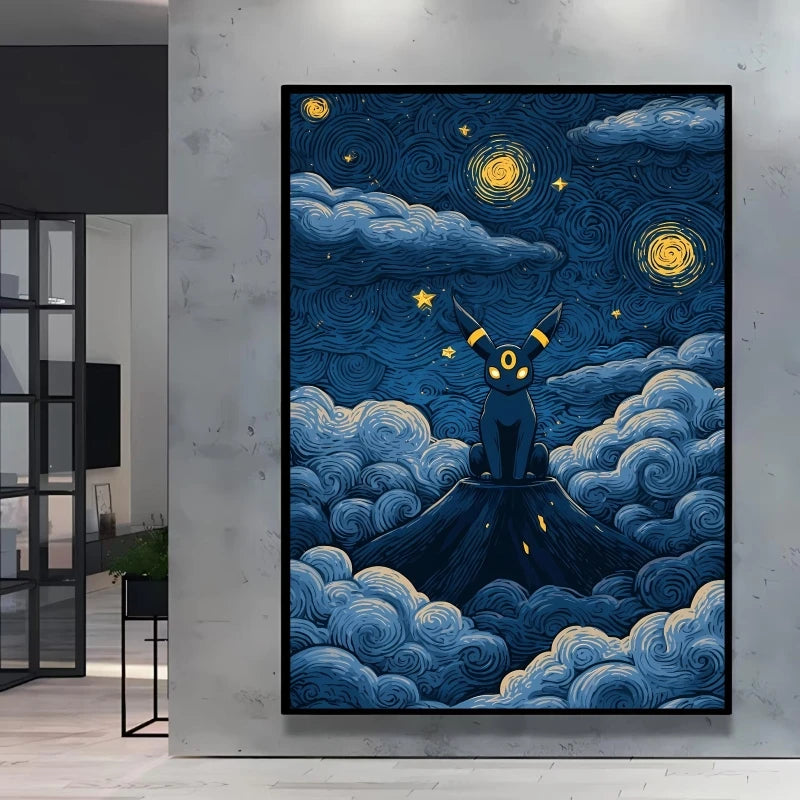 Van Gogh Style Pokemon Pikachu Wall Decoration Multiple Characters Are Available Creating A Unique Artistic Space for Your Home