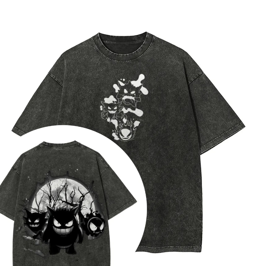 Pok é mon Men's Street Style Anime Printed Cotton T-shirt 2026 Summer Trendy Casual Wear