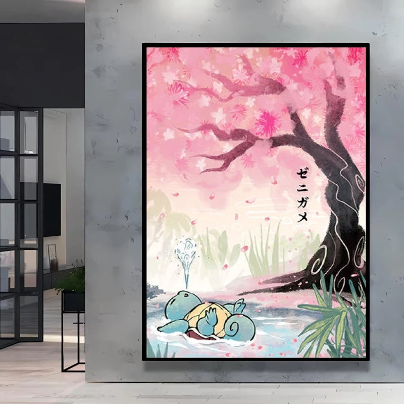 1pc Canvas Artwork Painting Classic Pokemon Poster Pikachu Home Living Room Wall Decoration Picture Children's Room Decoration