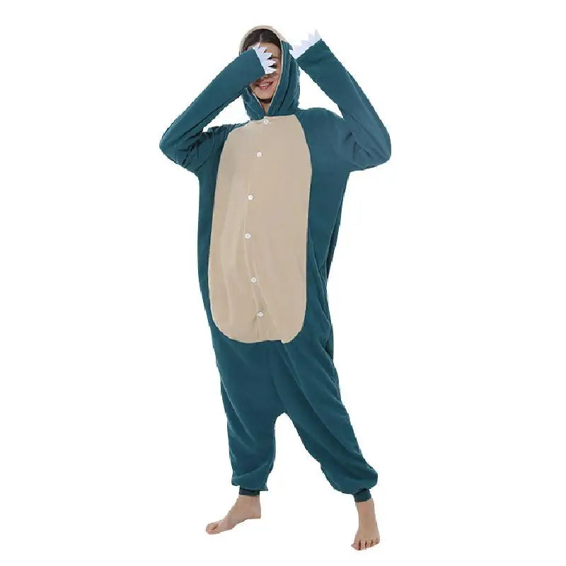 Anime Cartoon Pokemon Pikachu Bulbasaur Gengar One-Piece Pajamas Autumn Winter New Cosplay Casual Home Pajamas Gift for Friends