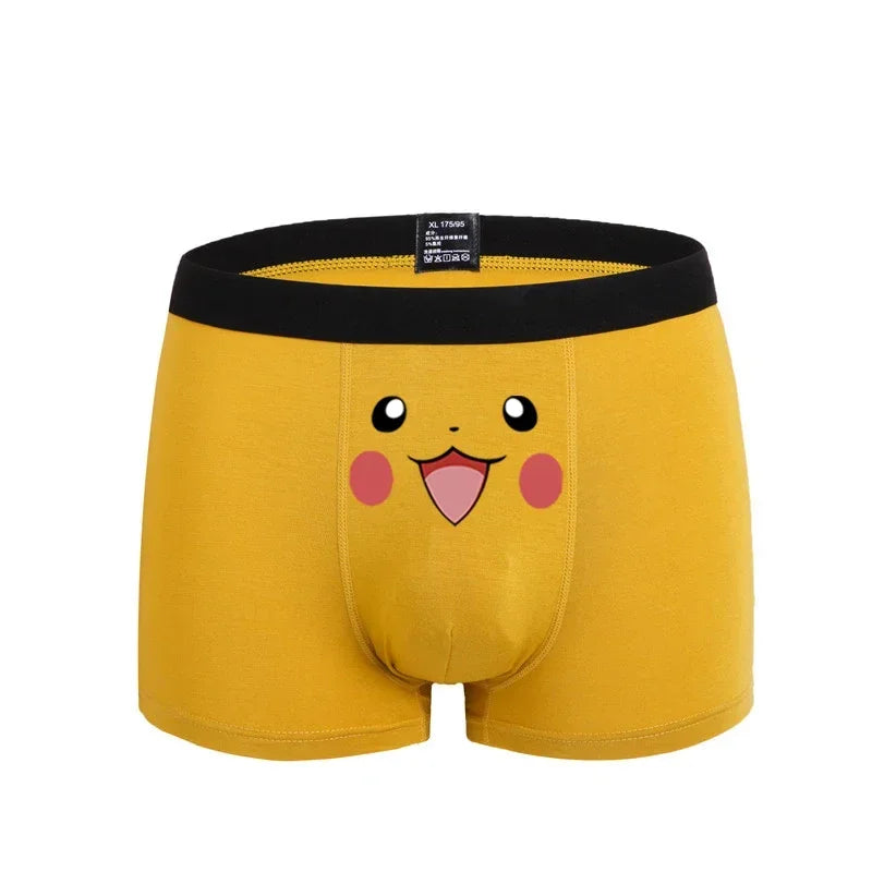 Pokemon Men's Underwear Bulbasaur Squirtle Gengar Charizard Pikachu Anime Kawaii Graphene 3A Antibacterial Underpants Cotton