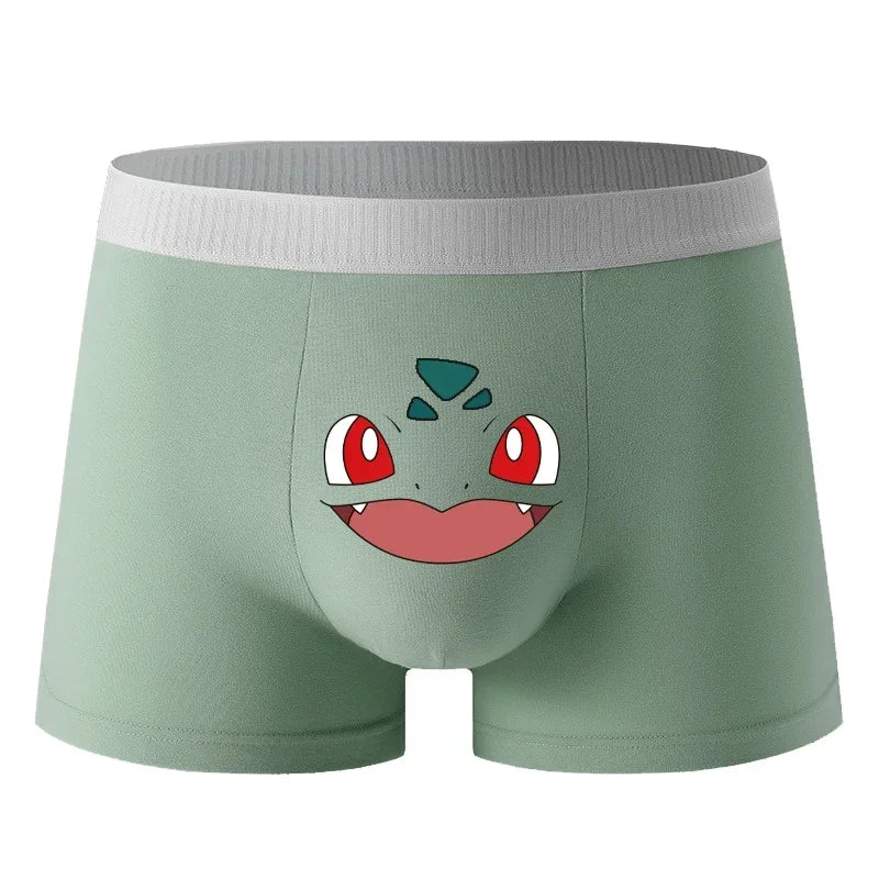 Pokemon Men's Underwear Bulbasaur Squirtle Gengar Charizard Pikachu Anime Kawaii Graphene 3A Antibacterial Underpants Cotton
