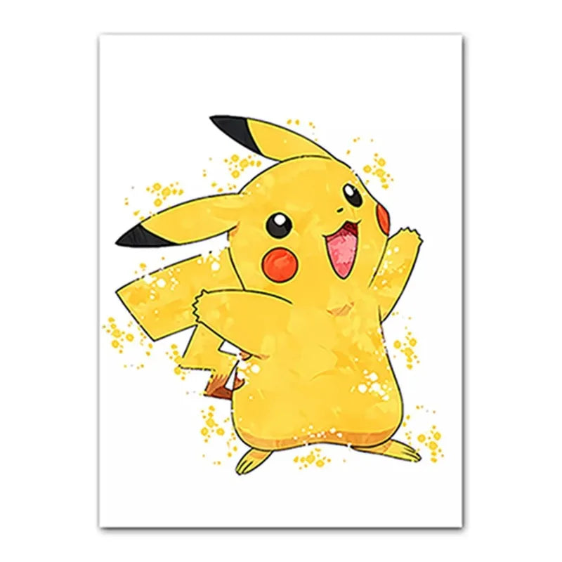 1PC Anime Pokemon Canvas Painting Charmander Squirtle Poster and Print Wall Art Picture Home Decor Kids Gifts