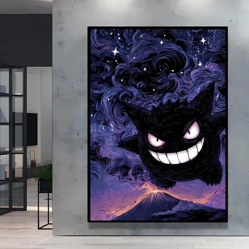 Van Gogh Style Pokemon Pikachu Wall Decoration Multiple Characters Are Available Creating A Unique Artistic Space for Your Home