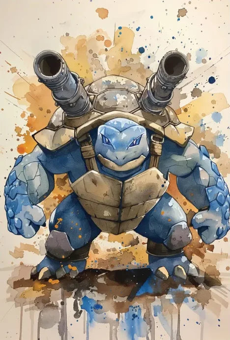 Watercolor Pokemon Canvas Wall Art Pikachu Charmander Squirtle Bulbasaur Charizard Blastoise Anime Poster Kid Nursery Room Decor