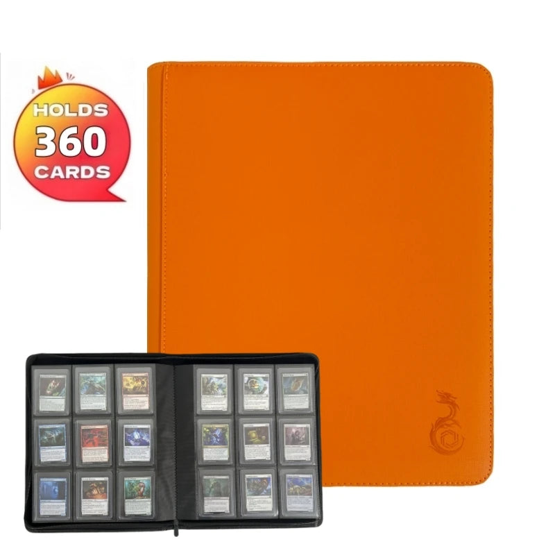 9-Pocket Toploader Binder, Top Loader Binder for Cards, Holds 360, Card Folders for Trading Cards or Sports Cards in 3 X 4''