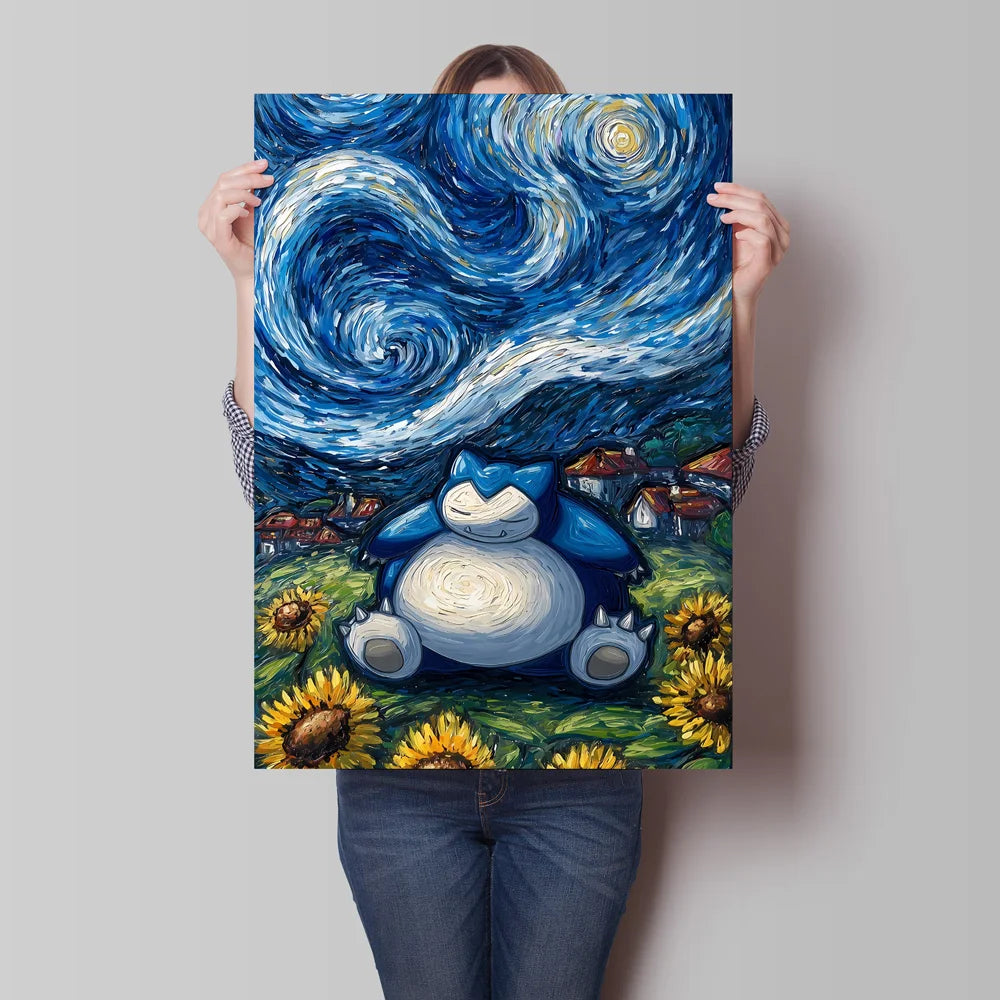 Van Gogh Style Pokemon Pikachu Wall Decoration Multiple Characters Are Available Creating A Unique Artistic Space for Your Home