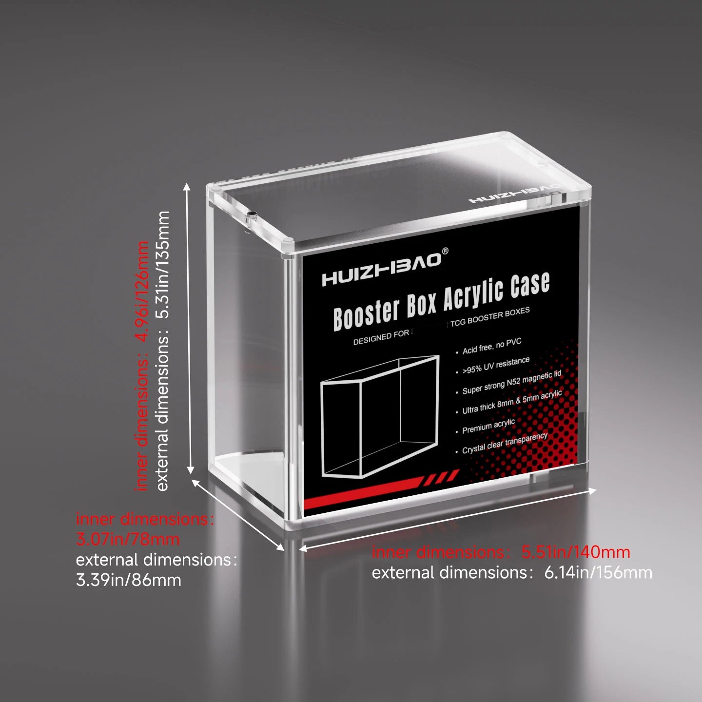 Premium Magnetic Acrylic Display Case for TCG Booster Boxes & ETBs