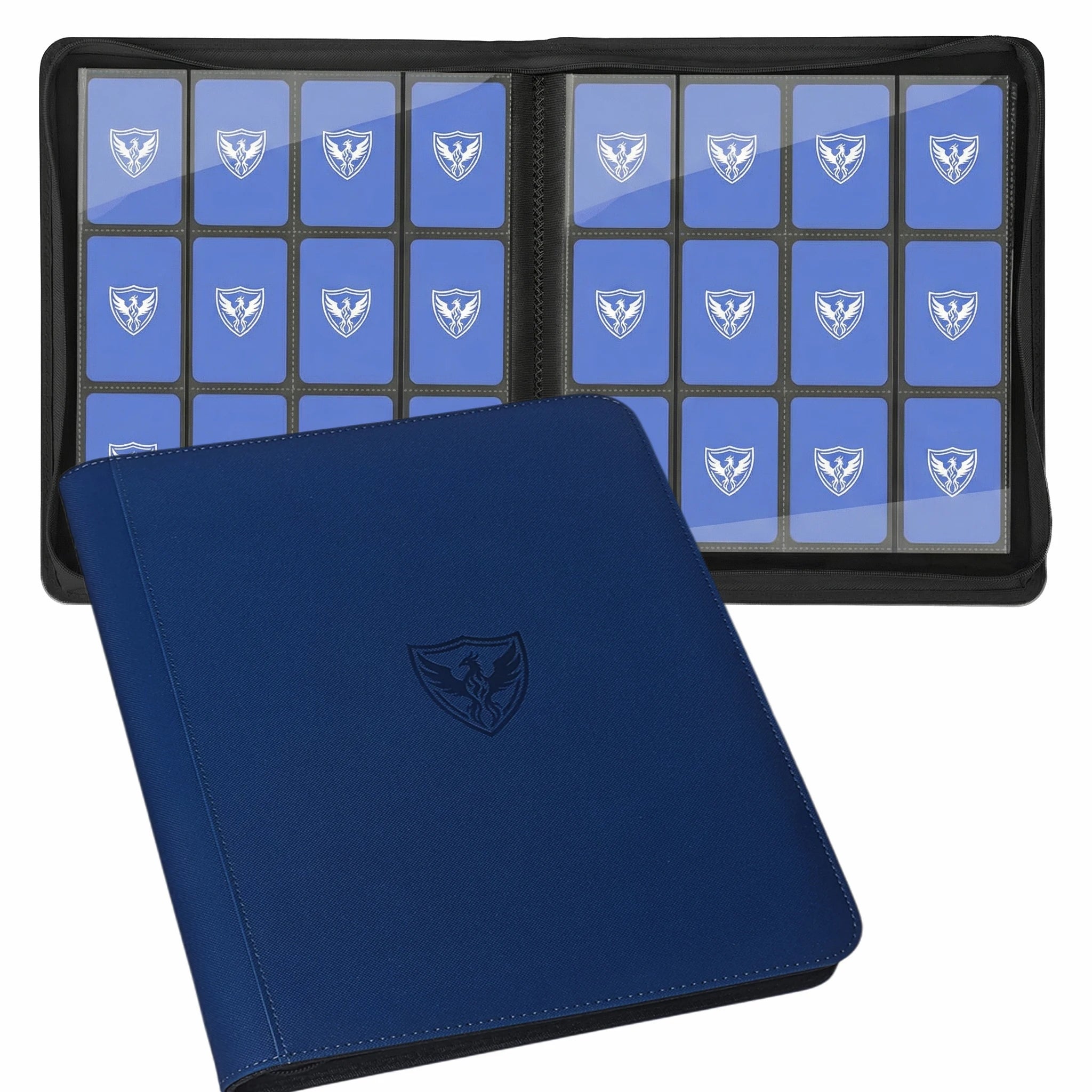 12-Pocket Trading Card Binder, Collectible Card Holder That Can Accommodate 480 Cards, Zippered Premium Card Binder Suitable for Tcg Cards/Game Cards/Sports Cards/Yu-Gi-Oh!, Magic: the Gathering, and Trading Cards