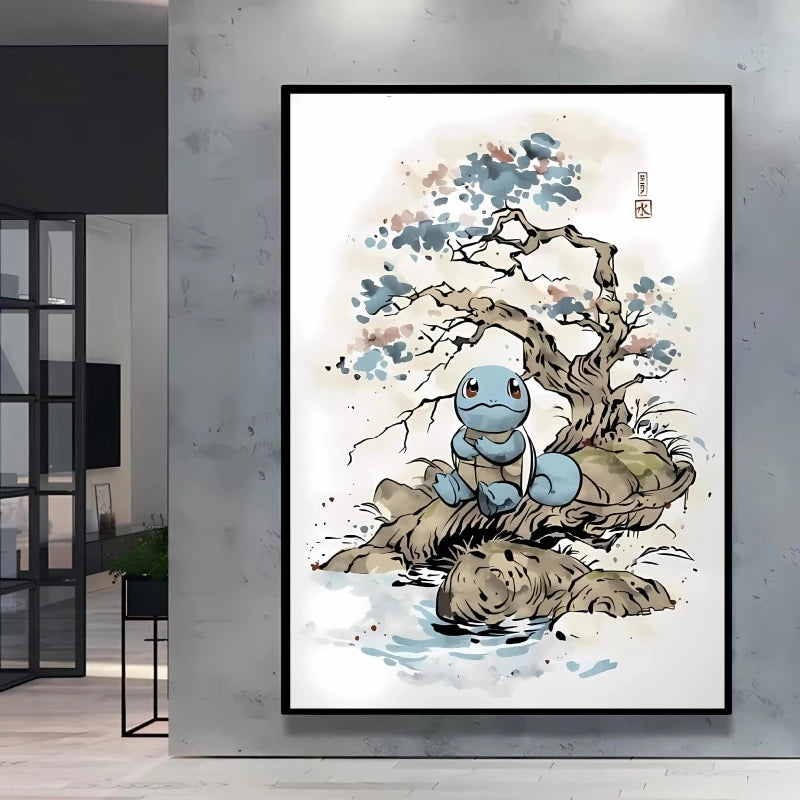 1pc Canvas Artwork Painting Classic Pokemon Poster Pikachu Home Living Room Wall Decoration Picture Children's Room Decoration