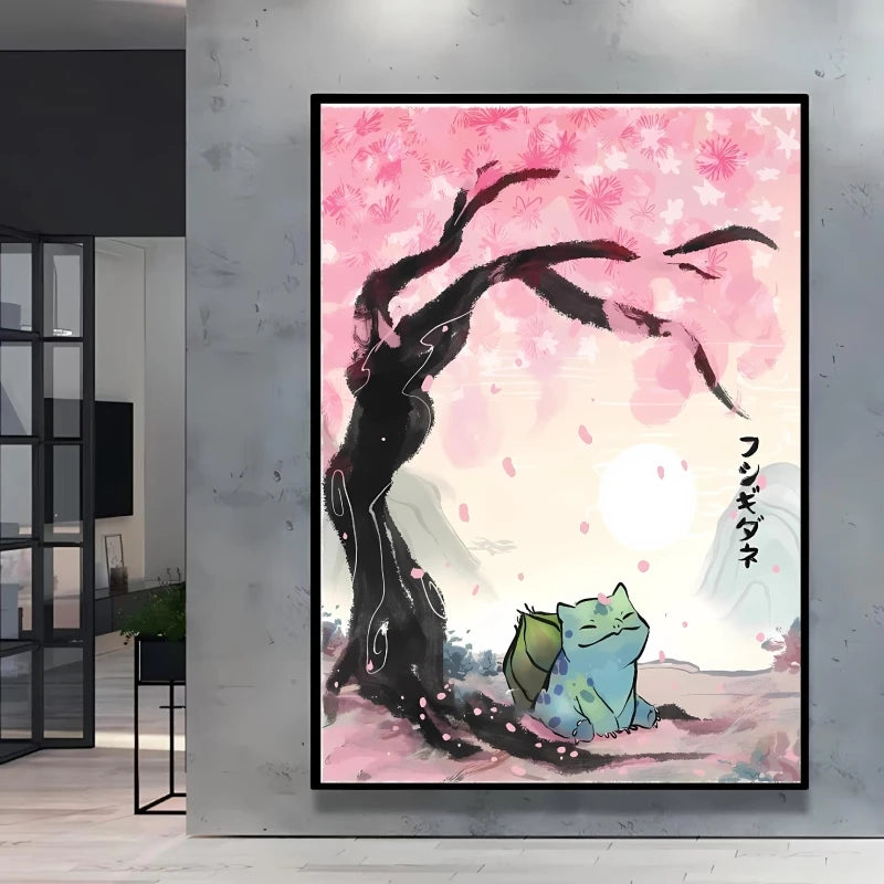 1pc Canvas Artwork Painting Classic Pokemon Poster Pikachu Home Living Room Wall Decoration Picture Children's Room Decoration