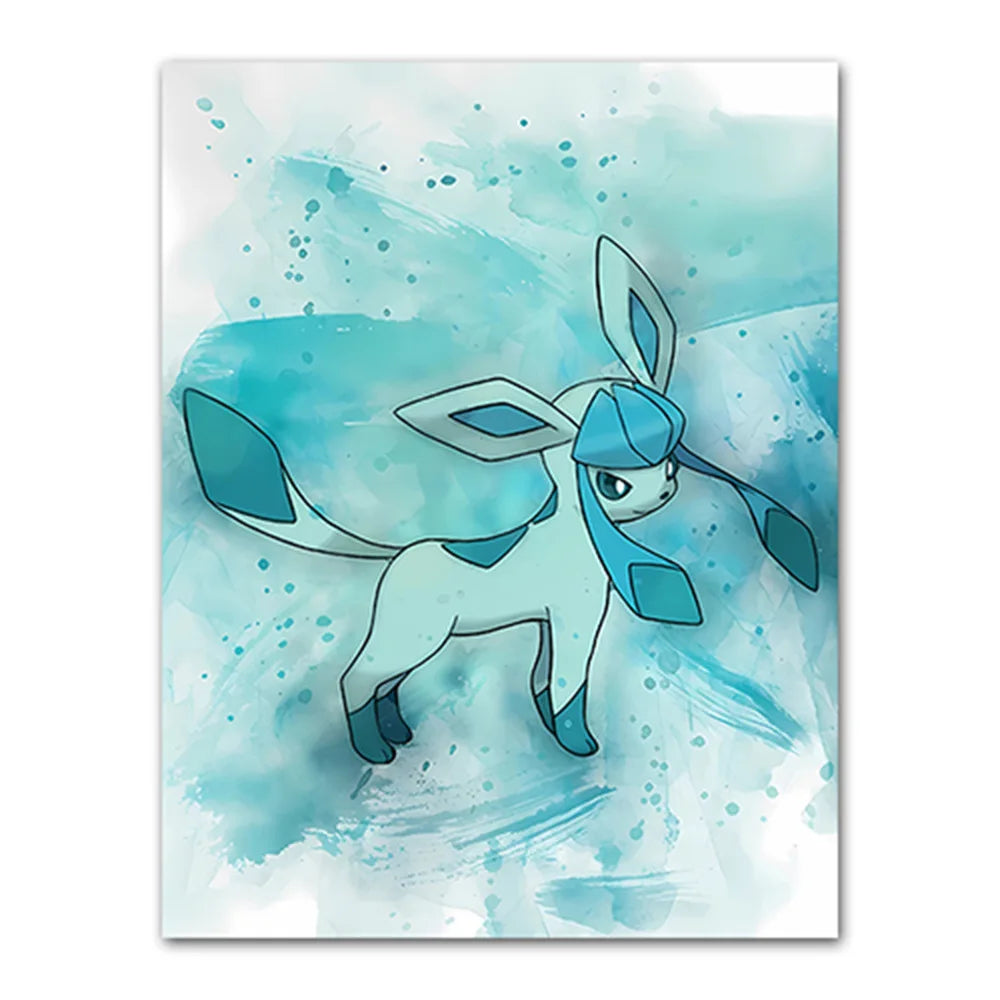 Anime Pokemon Canvas Painting Bulbasaur Charmander Squirtle Poster and Print Watercolor Wall Art Picture Home Decor Kids Gift