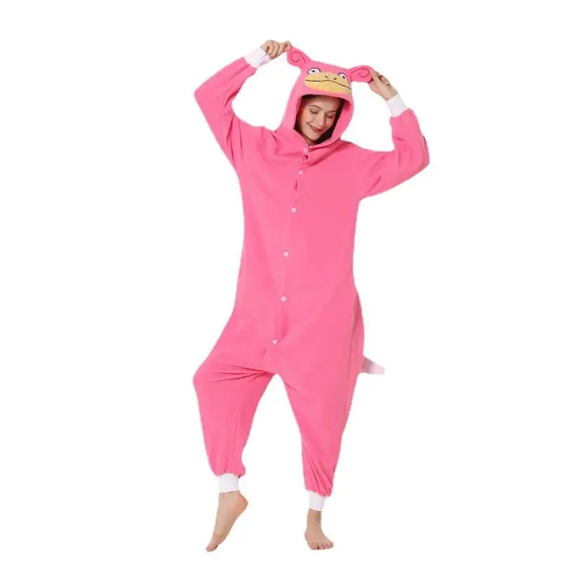 Anime Cartoon Pokemon Pikachu Bulbasaur Gengar One-Piece Pajamas Autumn Winter New Cosplay Casual Home Pajamas Gift for Friends